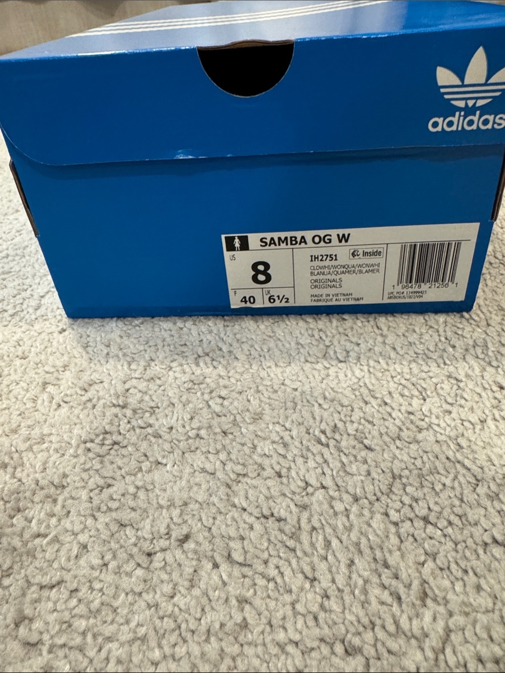 NIB adidas Samba Women's Cream with Light Pink Accent Sneakers - Picture 2 of 3